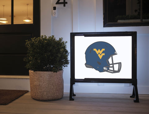 West Virginia Helmet Blue Mark White Yardsy Sign