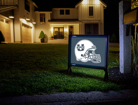 USU Helmet Blue Yardsy Sign
