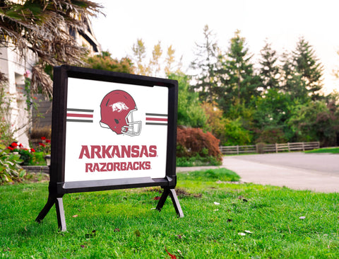 Arkansas Razorbacks Helmet Stripes White Yardsy Sign