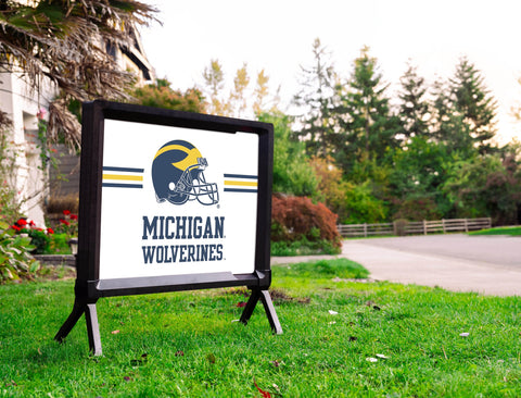 Michigan Wolverines Helmet White Yardsy Sign