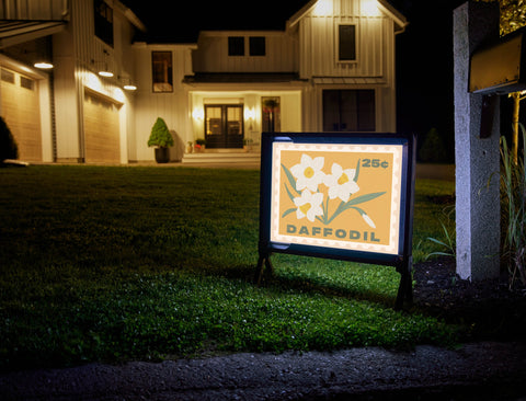 Daffodil Flower Stamp Yardsy Sign