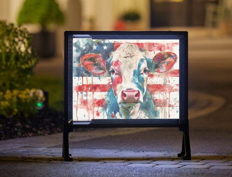 Patriotic Cow Americana Yardsy Sign