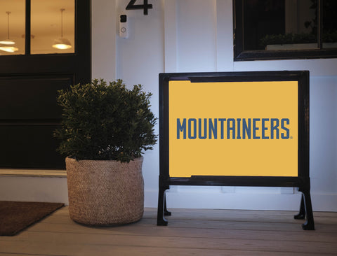 West Virginia Mountaineers Wordmark Gold Yardsy Sign