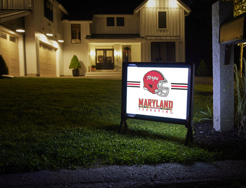 Maryland Terrapins Helmet Stripes White Yardsy Sign