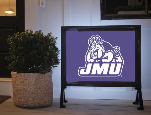 JMU Duke Dog Combo Purple And White Yardsy Sign