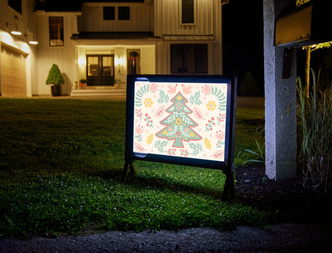Folk Art Christmas Tree Yardsy Sign