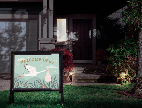 Welcome Baby Stork Yardsy Sign