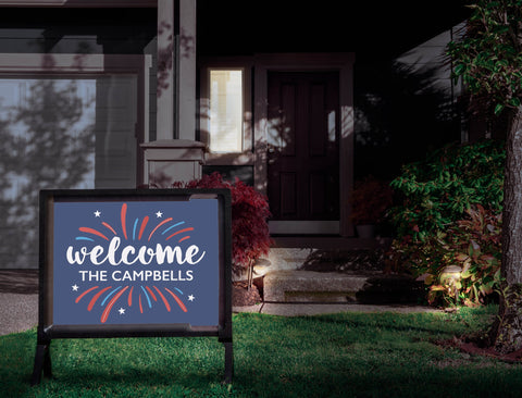 Welcome Patriotic Fireworks Custom Yardsy Sign
