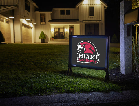 Miami RedHawks Mascot Black Yardsy Sign
