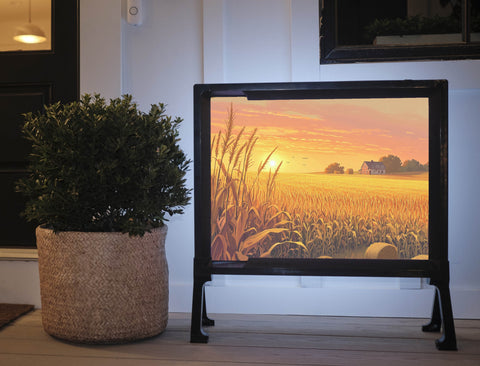 Cornfield At Sunset Yardsy Sign