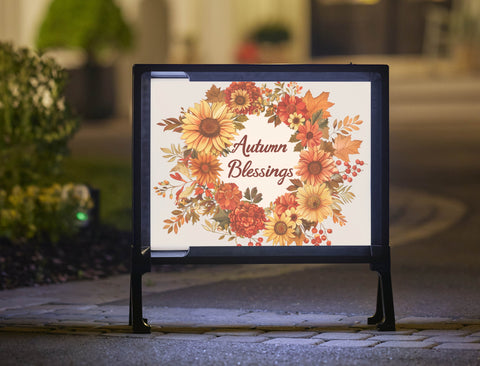 Autumn Blessings Fall Wreath Yardsy Sign