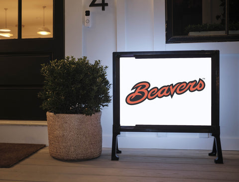 Oregon State Beavers Script White Yardsy Sign