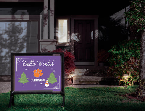 Clemson Hello Winter Yardsy Sign