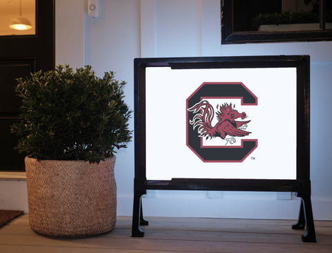 South Carolina C Cocky White Yardsy Sign