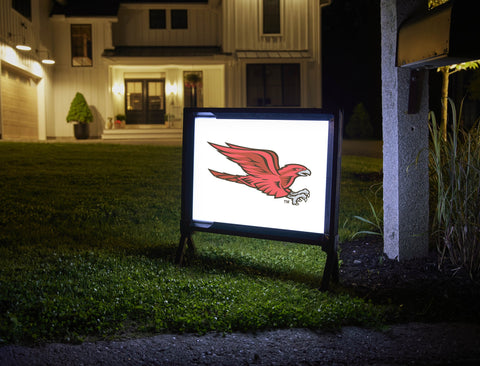 Rutgers Camden Scarlet Raptors Mascot White Yardsy Sign