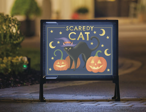 Scaredy Cat Halloween Yardsy Sign