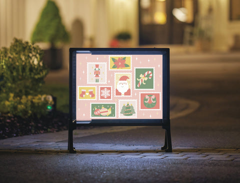 Christmas Postage Stamps Yardsy Sign
