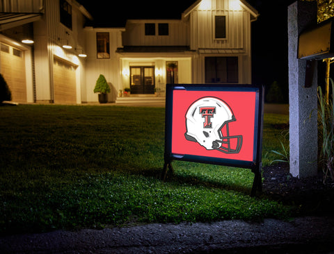 Texas Tech White Helmet Red Yardsy Sign