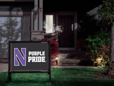 Northwestern N Purple Pride Black Yardsy Sign