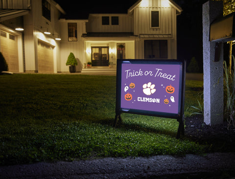 Clemson Halloween Trick Or Treat Yardsy Sign