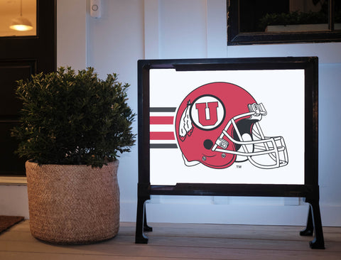Utah Red Helmet Stripe Yardsy Sign
