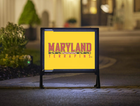 Maryland Terrapins Wordmark Yellow Yardsy Sign