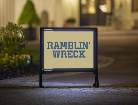 Georgia Tech Ramblin' Wreck Wordmark Gold Yardsy Sign