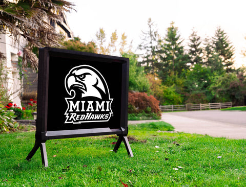 Miami RedHawks Black Yardsy Sign