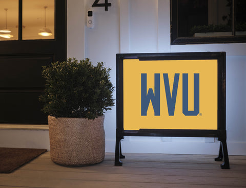 West Virginia WVU Wordmark Gold Yardsy Sign