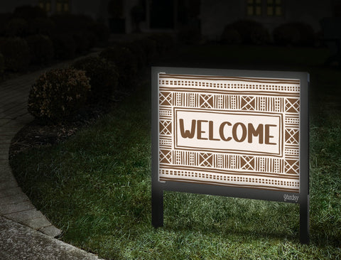 Mudcloth Welcome Yardsy Sign