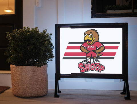Utah Utes Swoop White Yardsy Sign
