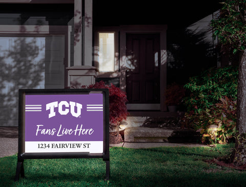 Fans Live Here TCU Custom Yardsy Sign