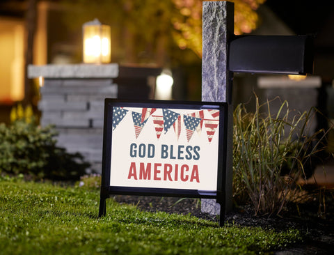 God Bless America Flag Pendant Yardsy Sign