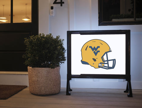 West Virginia Helmet Gold Mark White Yardsy Sign