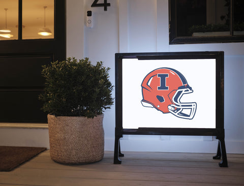 Illinois Helmet Mark White Yardsy Sign