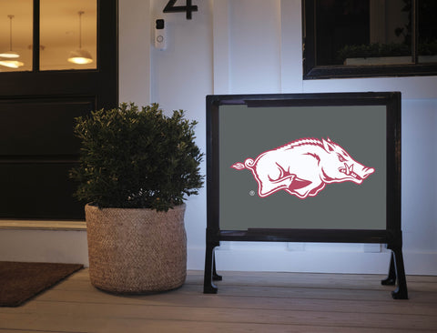 Arkansas Razorbacks White Anthracite Yardsy Sign