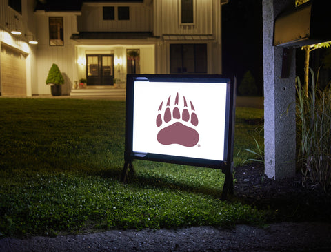 Montana Bear Paw White Yardsy Sign