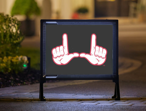 Utah Utes "U" Hand Black Yardsy Sign