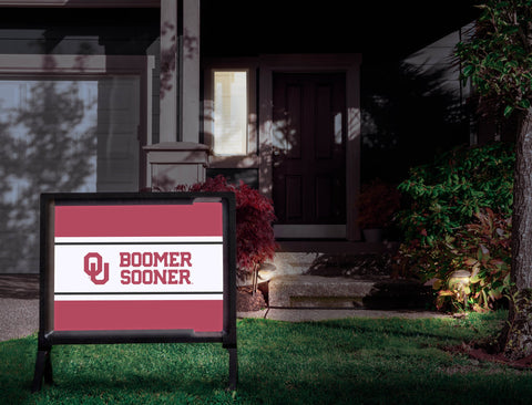 Oklahoma Boomer Sooner Crimson Yardsy Sign