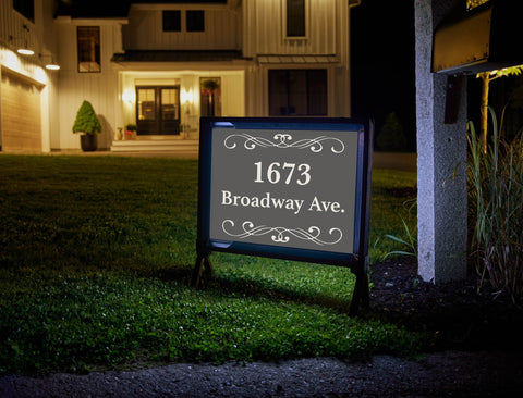 Flourished Address Custom Yardsy Sign