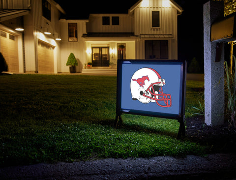 SMU Helmet Blue Yardsy Sign