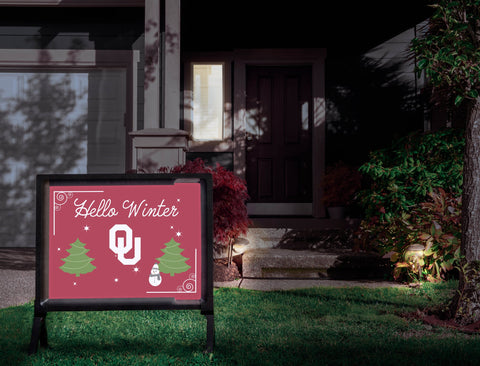 Oklahoma Hello Winter Yardsy Sign