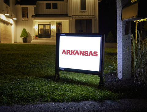 Arkansas Wordmark White Yardsy Sign