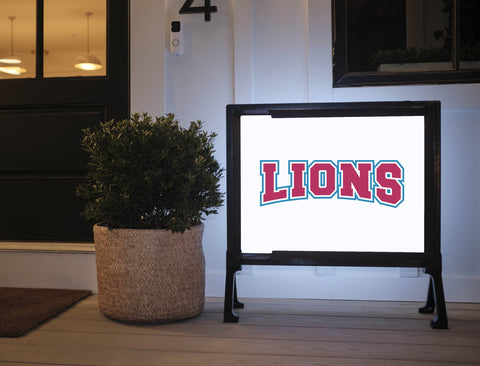 LMU Lions White Yardsy Sign