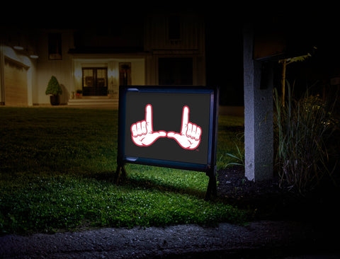Utah Utes "U" Hand Black Yardsy Sign