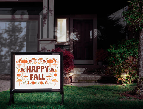 Happy Fall Mushrooms Yardsy Sign