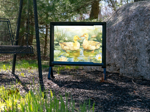 Happy Yellow Ducks Yardsy Sign
