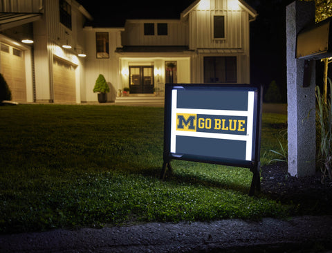 Michigan M Go Blue Block Blue Yardsy Sign