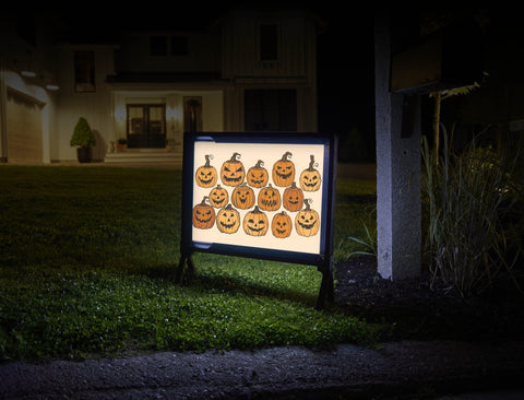 Jack O Lineup Pumpkin Halloween Yardsy Sign