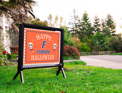 Florida Happy Halloween Skulls Yardsy Sign